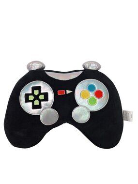 Your Zone Black Iridescent Video Game Controller Plush Pillow 17 Inch